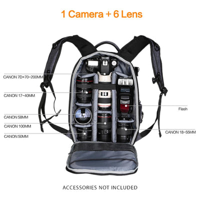 K&F CONCEPT MULTI-FUNCTION LARGE DSLR CAMERA BACKPACK KF13.044 (LARGE , DARK GREY)