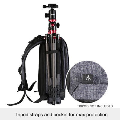 K&F CONCEPT MULTI-FUNCTION LARGE DSLR CAMERA BACKPACK KF13.044 (LARGE , DARK GREY)