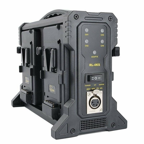 Rolux V-Mount Battery Charger 4 Channels RL4KS