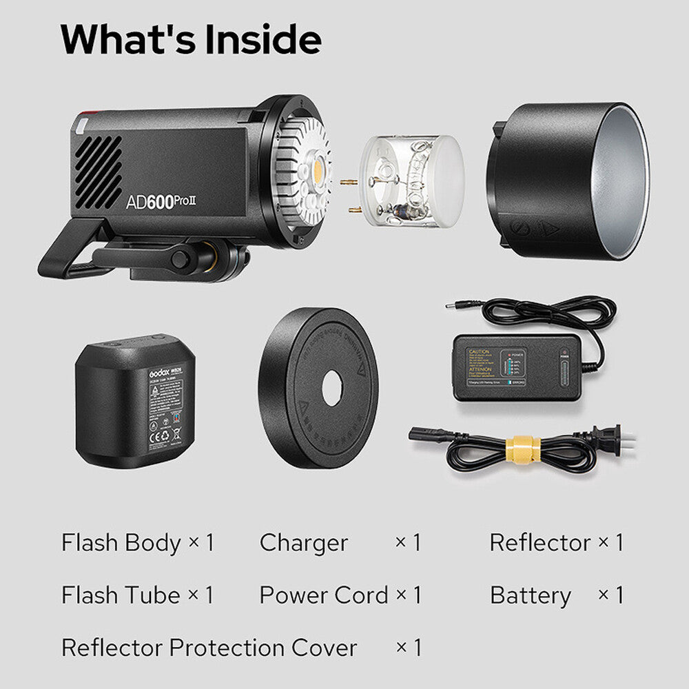 Godox AD600Pro II 600Ws All-in-One Outdoor Flash with 40W Bi-color Modeling Lamp (2800K-6000K)