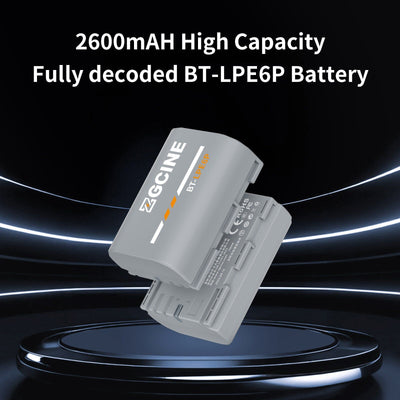 ZGCINE BT-LPE6P Camera Battery for Canon EOS R5 Mark II,R6 Mark II Camera (2600mAh Grey)