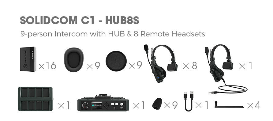 Hollyland Solidcom C1-8S Wireless Intercom System with Hub Base