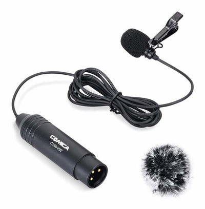 COMICA XLR Lapel Microphone with 1.8m Cable for Camcorder