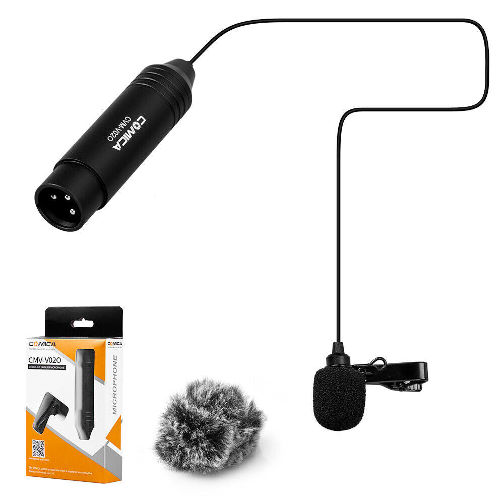 COMICA XLR Lapel Microphone with 4.5m Cable for Camcorder
