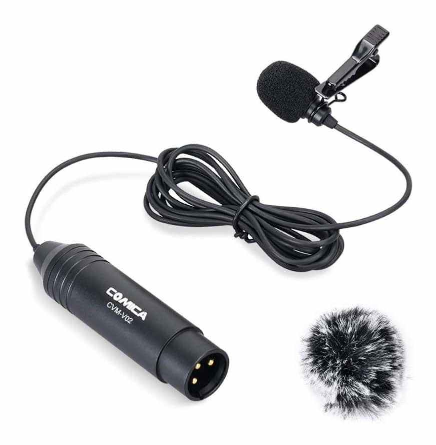 COMICA XLR Lapel Microphone with 4.5m Cable for Camcorder