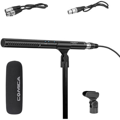 Comica Supercardioid Condenser Shotgun Microphone with Adjustable Sensitivity