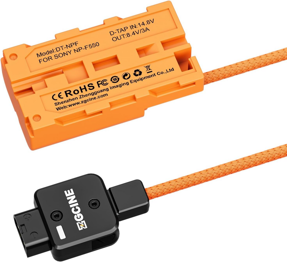 ZGCINE D-Tap to Sony NP-F550/570 Dummy Battery Cable 60cm