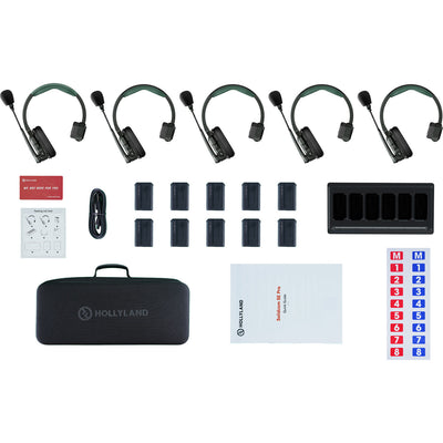 Hollyland Solidcom SE Pro 1.9GHz Wireless Intercom Kit with 5 Headsets