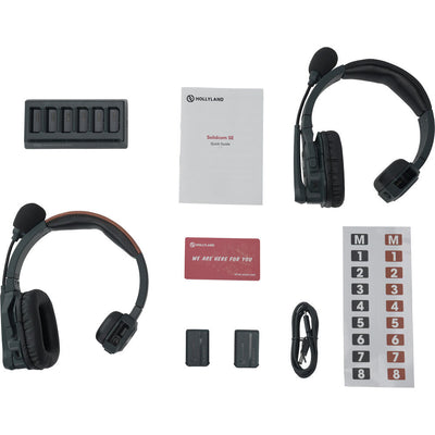 Hollyland Solidcom SE Global 2S 2-Person Full-Duplex Single-Ear Noise-Cancelling Headset Intercom System (2.4 GHz)