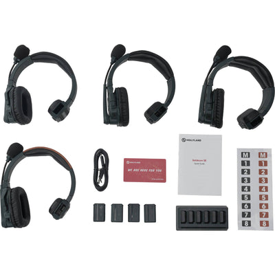Hollyland Solidcom SE Global 4S 4-Person Full-Duplex Single-Ear Noise-Cancelling Headset Intercom System (2.4 GHz)