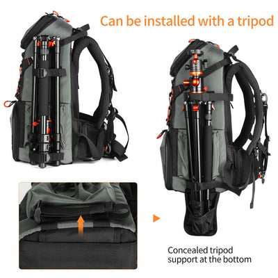 KF Concept Pro DSLR Camera and Laptop Backpack 33L with Shoulder Bag