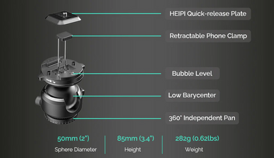 Heipi KF50 2-in-1 Ballhead