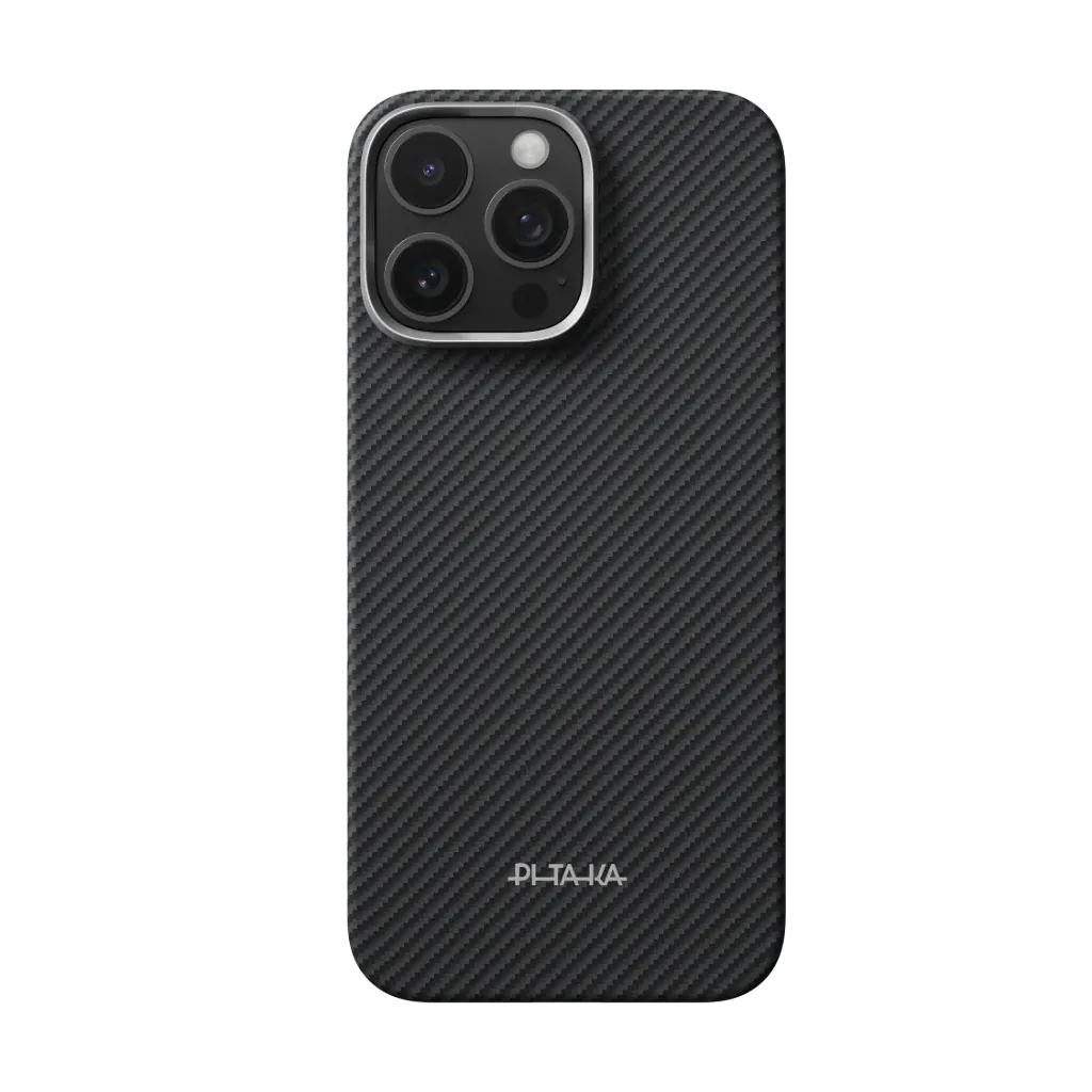 PITAKA Aramid Fibre Ultra-Slim Case for iPhone15 Pro Black/Grey