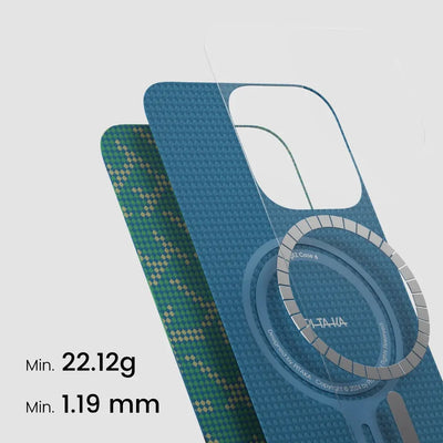 PITAKA Aramid Fibre Ultra-Slim Case for iPhone 16 Pro Monogram-Gold/Green