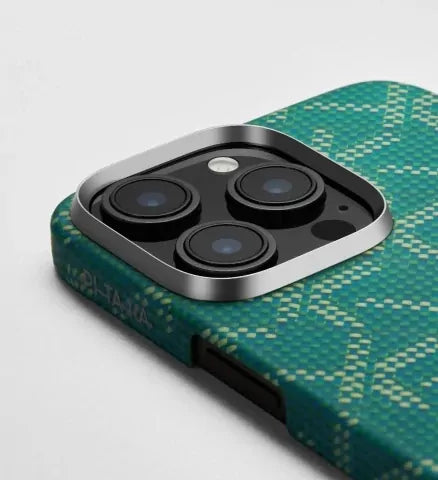PITAKA Aramid Fibre Ultra-Slim Case for iPhone 16 Pro Max Monogram-Gold/Green