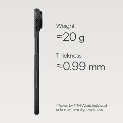 PITAKA Aramid Fibre Ultra-Slim Case for iPhone Air Black/Grey