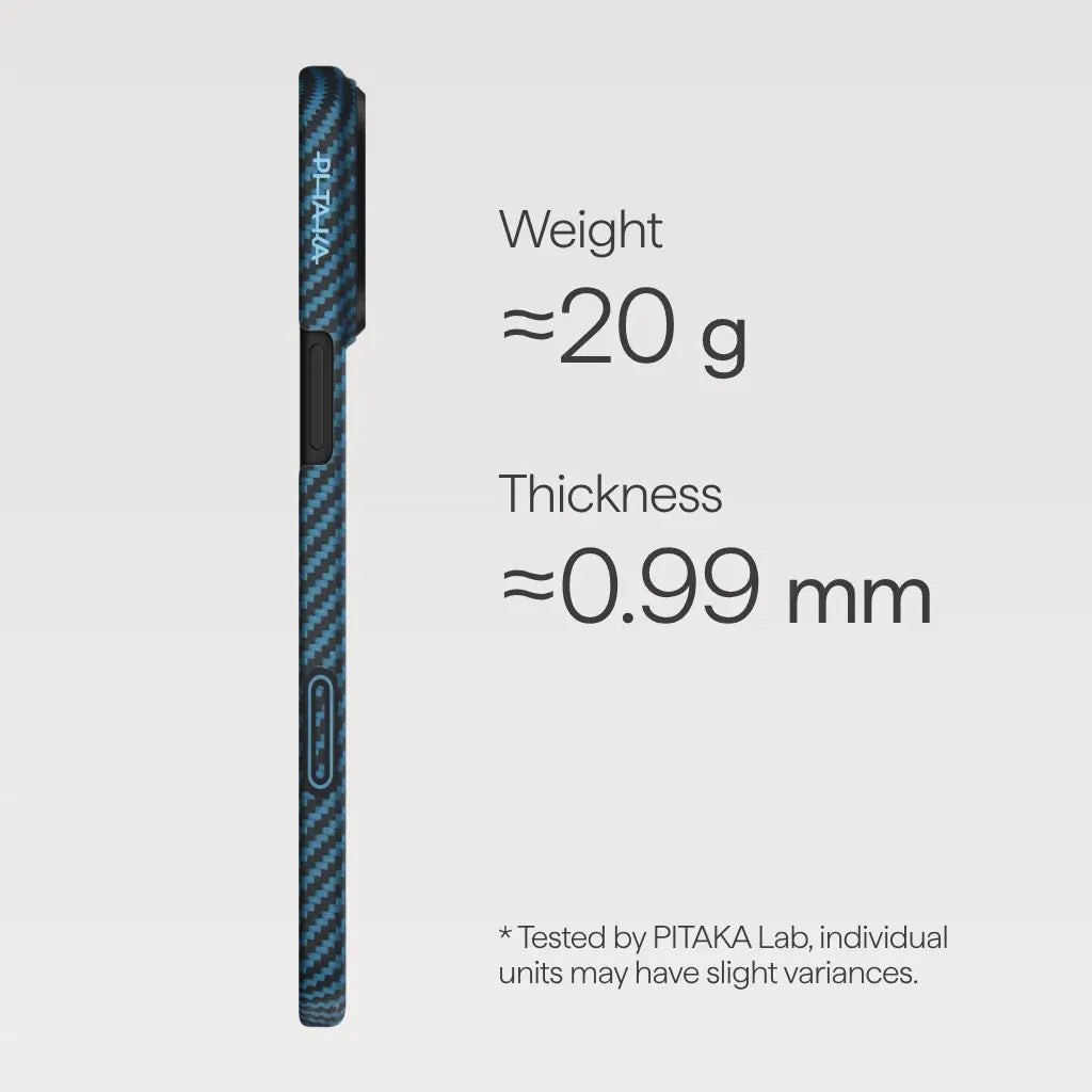 PITAKA Aramid Fibre Ultra-Slim Case for iPhone 17 Pro Black/Grey