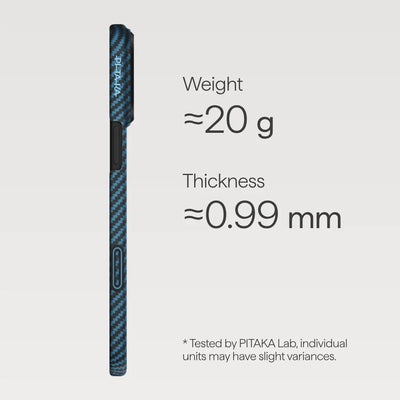 PITAKA Aramid Fibre Ultra-Slim Case for iPhone 17 Pro Black/Grey