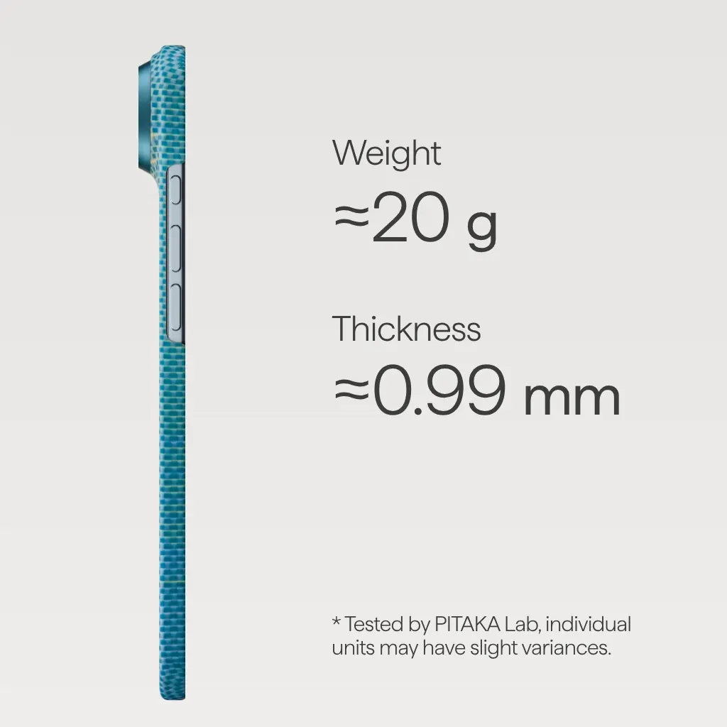 PITAKA Aramid Fibre Ultra-Slim Case for iPhone Air Lucid Blue