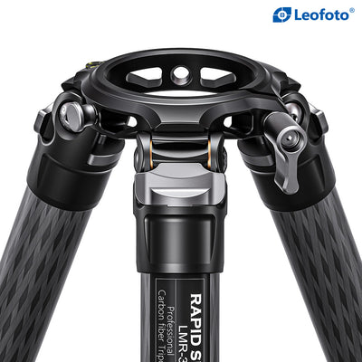 Leofoto LMR-364C Carbon Fibre Video Tripod with 75mm Bowl and Flat Base Adaptor