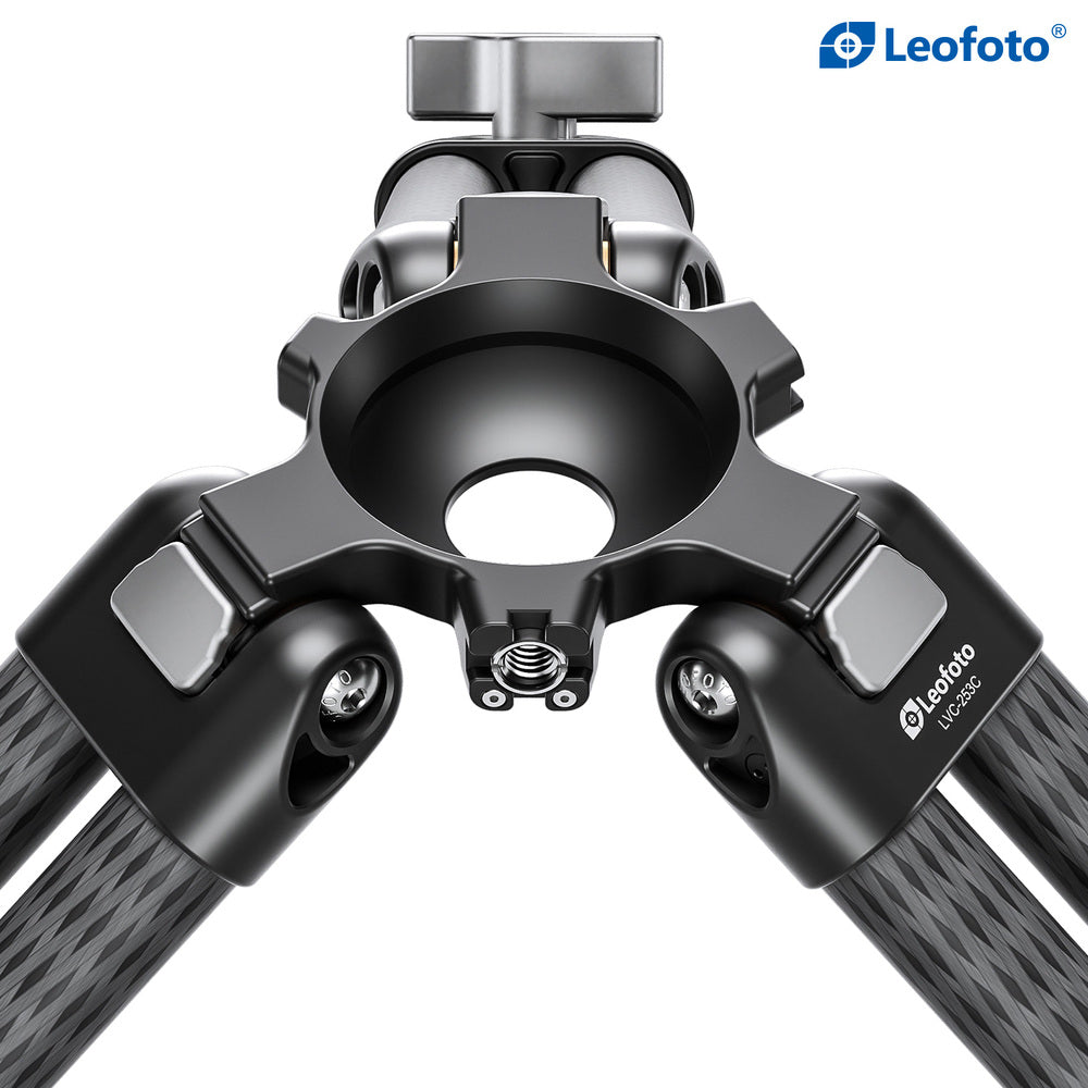 Leofoto LVC-253C+BV-15 Carbon Fiber Twin Leg Video Tripod Kit
