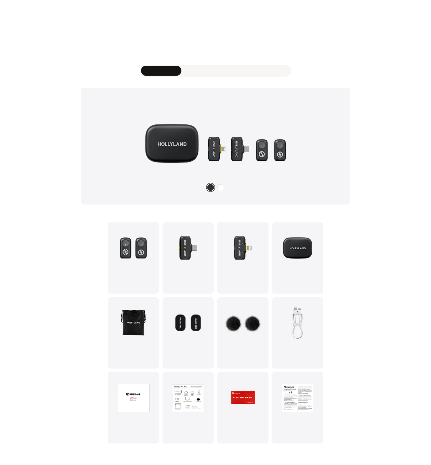 Hollyland Lark A1 Wireless Microphone Kit for Smartphones - Black