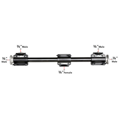 MC FOTO Dual Mount 60cm Cross Bar with 2 clamps
