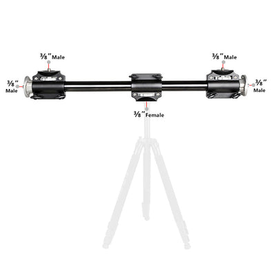 MC FOTO Dual Mount 60cm Cross Bar with 2 clamps