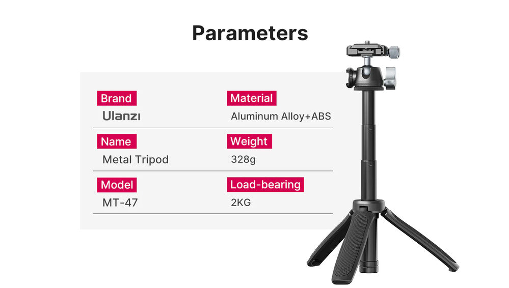Ulanzi MT-47 Aluminium Vlog Table Tripod Max. Payload 2kg