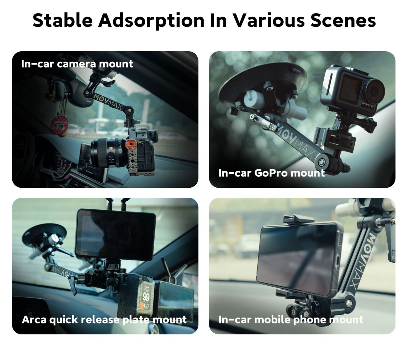 Movmax Suction cup with 5" bracket