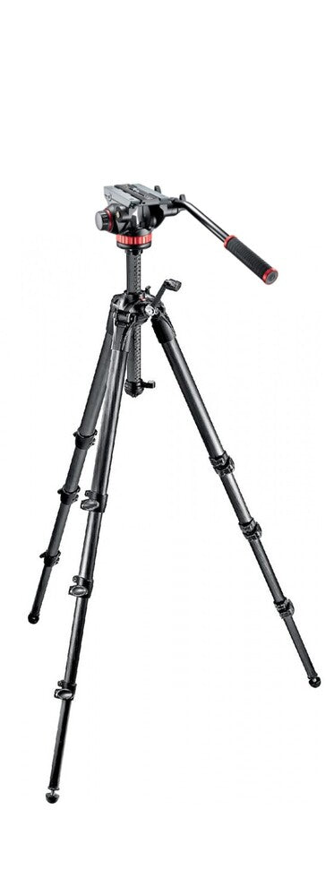 Manfrotto MVH502AH Fluid Video Head with MT057C4-G CF Single leg tripod