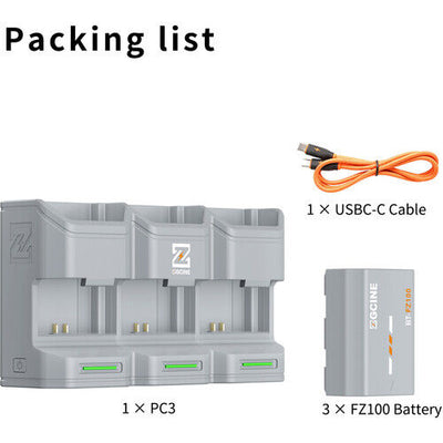 ZGCINE PC3-FZ100 Kit with 3 Batteries and Charging Station