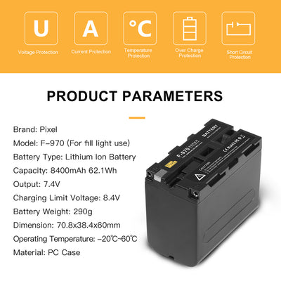Pixel F970 8400mAh NP-F Battery