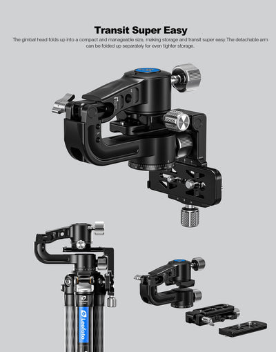 Leofoto PG-2S Foldable Gimbal Head