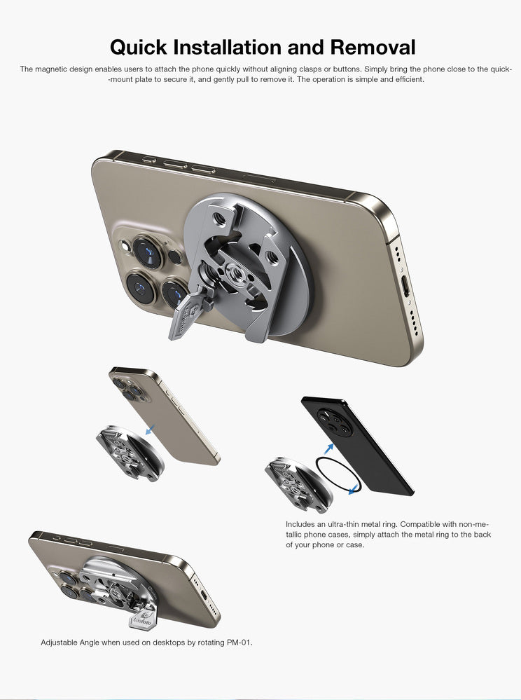 Leofoto PM-01 Magnetic Arca-Swiss Smartphone Mount