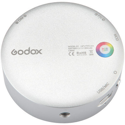 GODOX R1 RGB LED Mini Light (2500K- 8500K , SILVER , MAGNETIC)