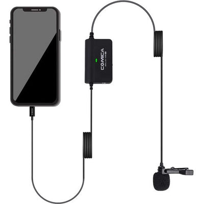 Comica Omnidirectional Lavalier Microphone with Gain and Monitoring for iOS Devices (Lightning)