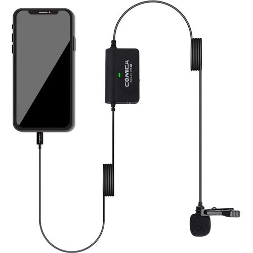 Comica Omnidirectional Lavalier Microphone with Gain and Monitoring for iOS Devices (Lightning)