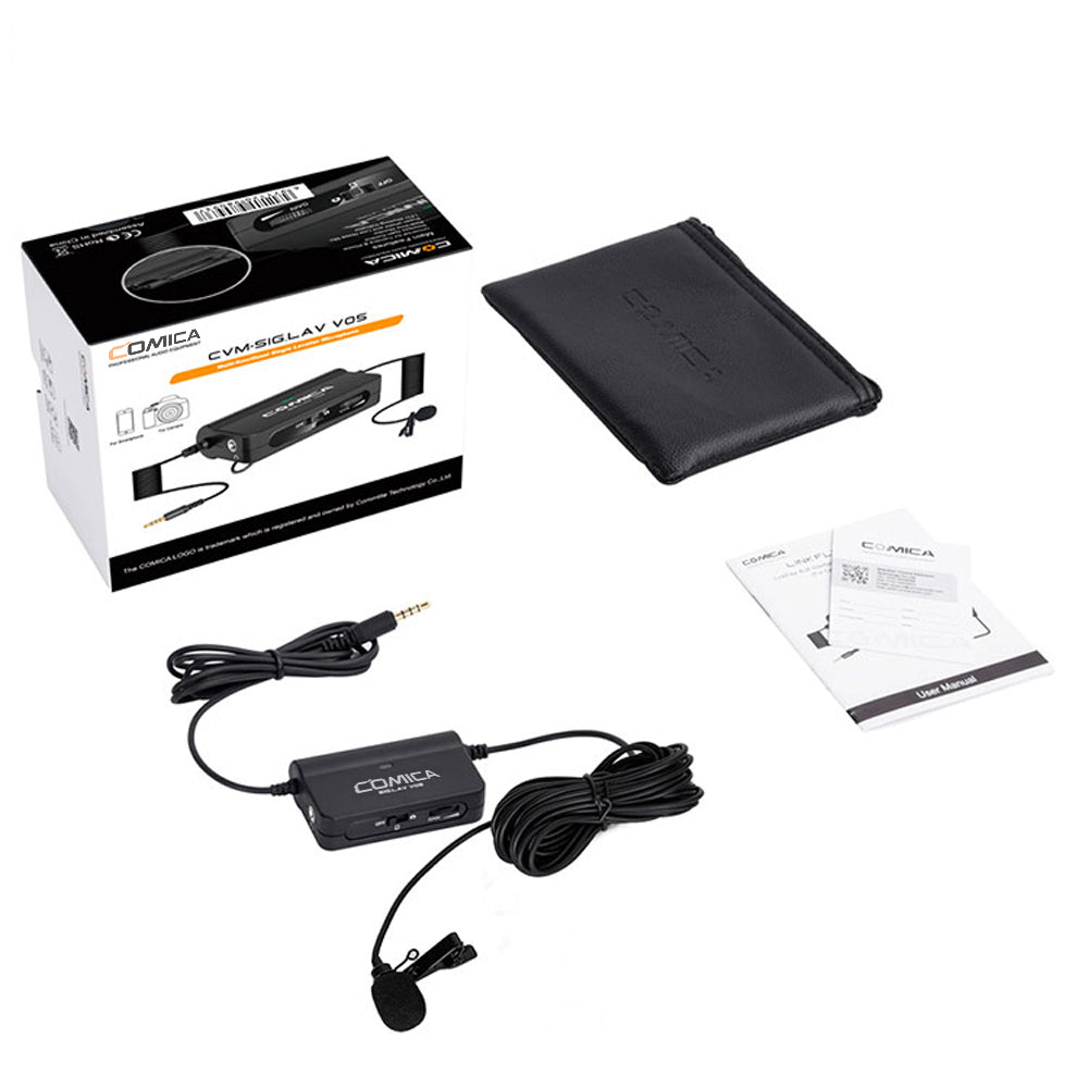 Comica Multi-functional Single Lavalier Microphone Universal for Smartphone&Camera
