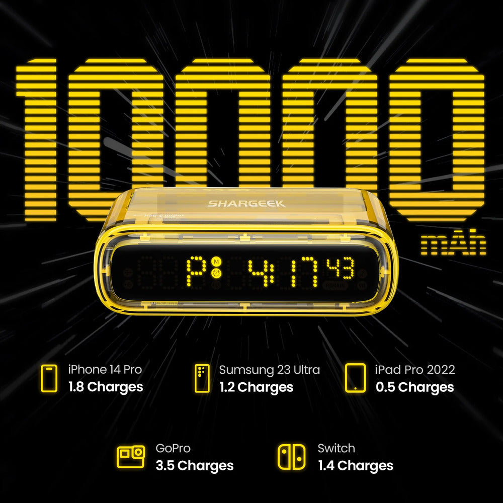 Shargeek Starship Seer 10000mAh Power Bank - Black