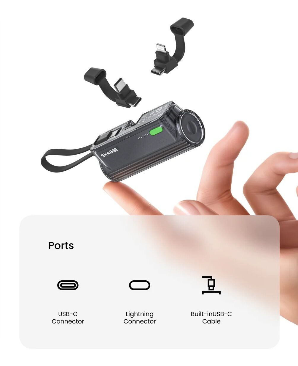 Sharge Flow Mini 2 5000mah Power Bank - Silver