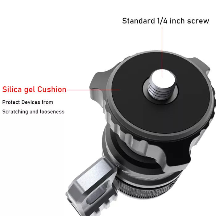 Vologger 1/4” Swivel Mini Tripod Ball Head with Cold Shoe Mount