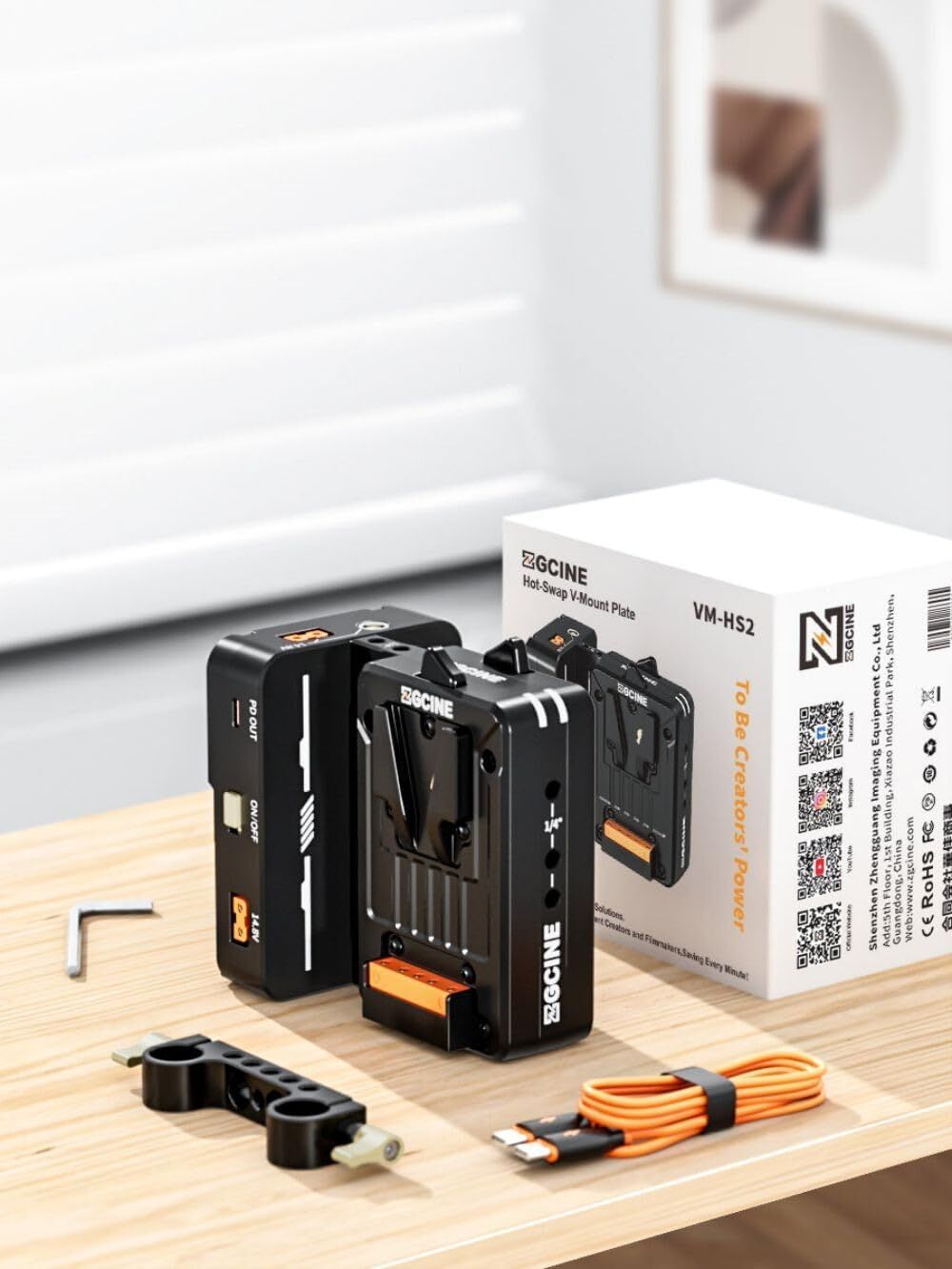 ZGCINE VM-HS2 Hot Swap/Shark Fin Dual Micro V Mount Battery Plate