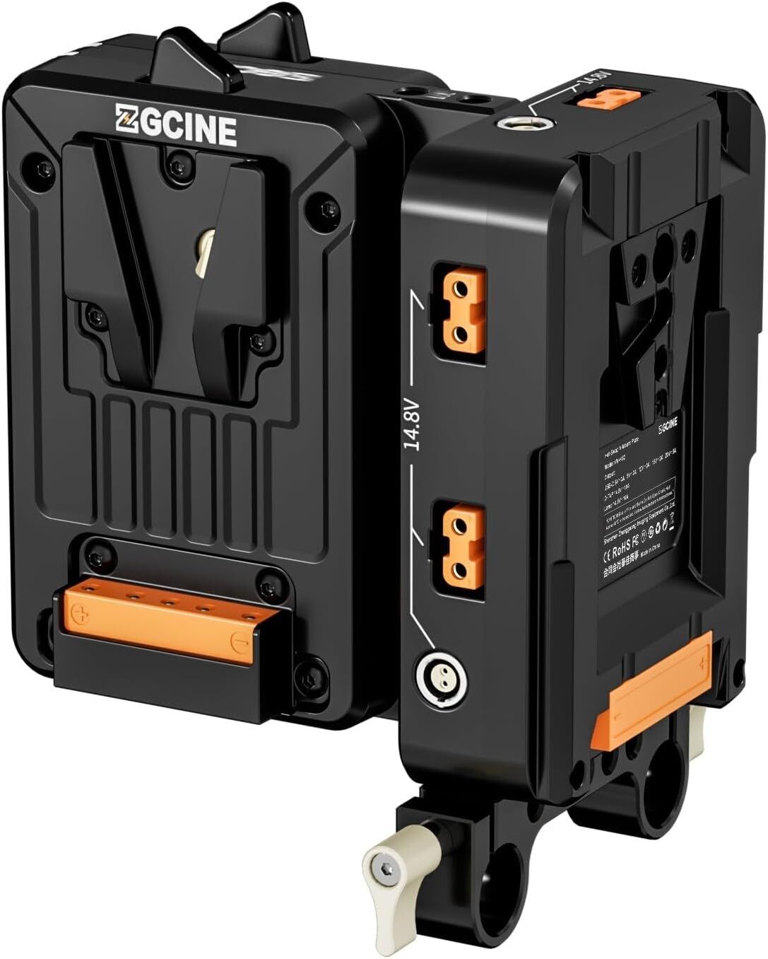 ZGCINE VM-HS2 Hot Swap/Shark Fin Dual Micro V Mount Battery Plate