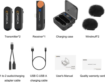 Comica Vimo S Mi 2.4G Dual-channel Mini Wireless Microphone With Lightning for Apple IOS
