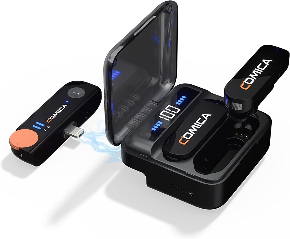Comica Vimo S Mi 2.4G Dual-channel Mini Wireless Microphone With Lightning for Apple IOS
